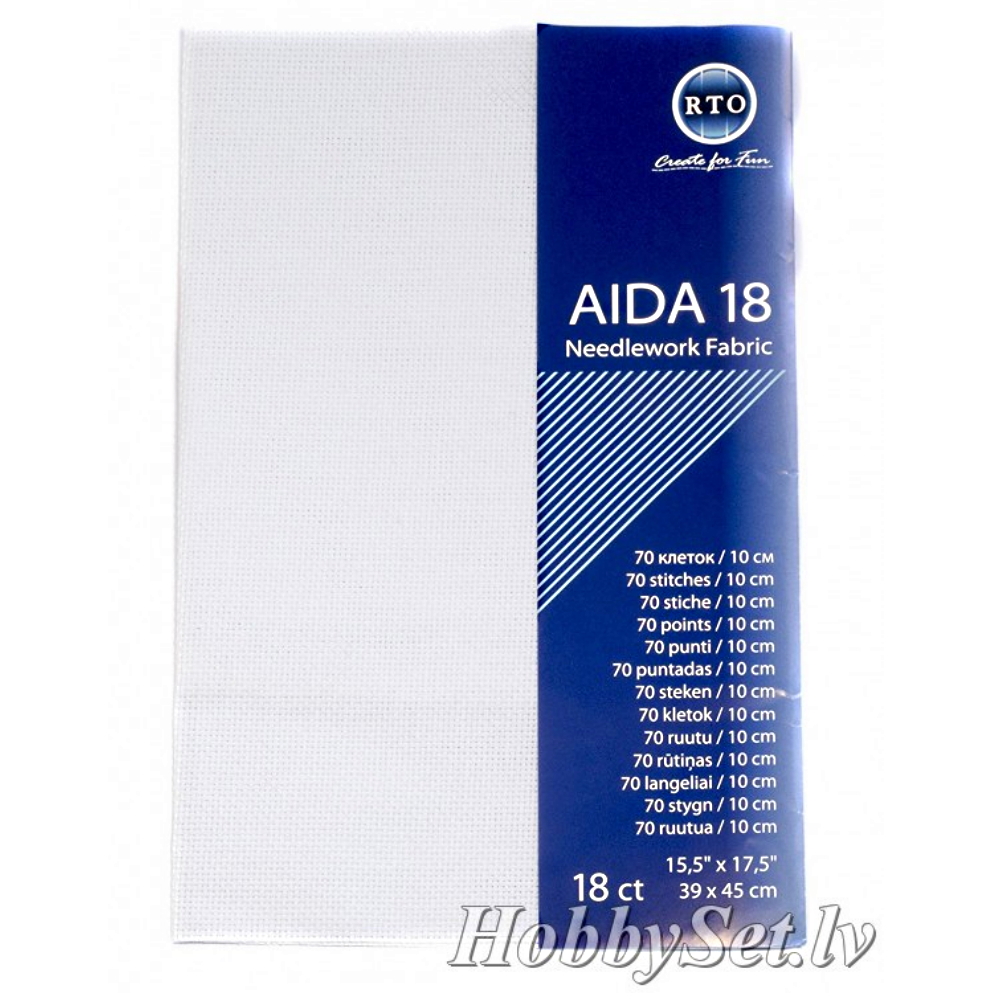 Tessuto Aida 100% Cotone Mouldmaster - 18 Conte, Colore Crema, 39x45 Cm - Per Ricamo A Punto Croce