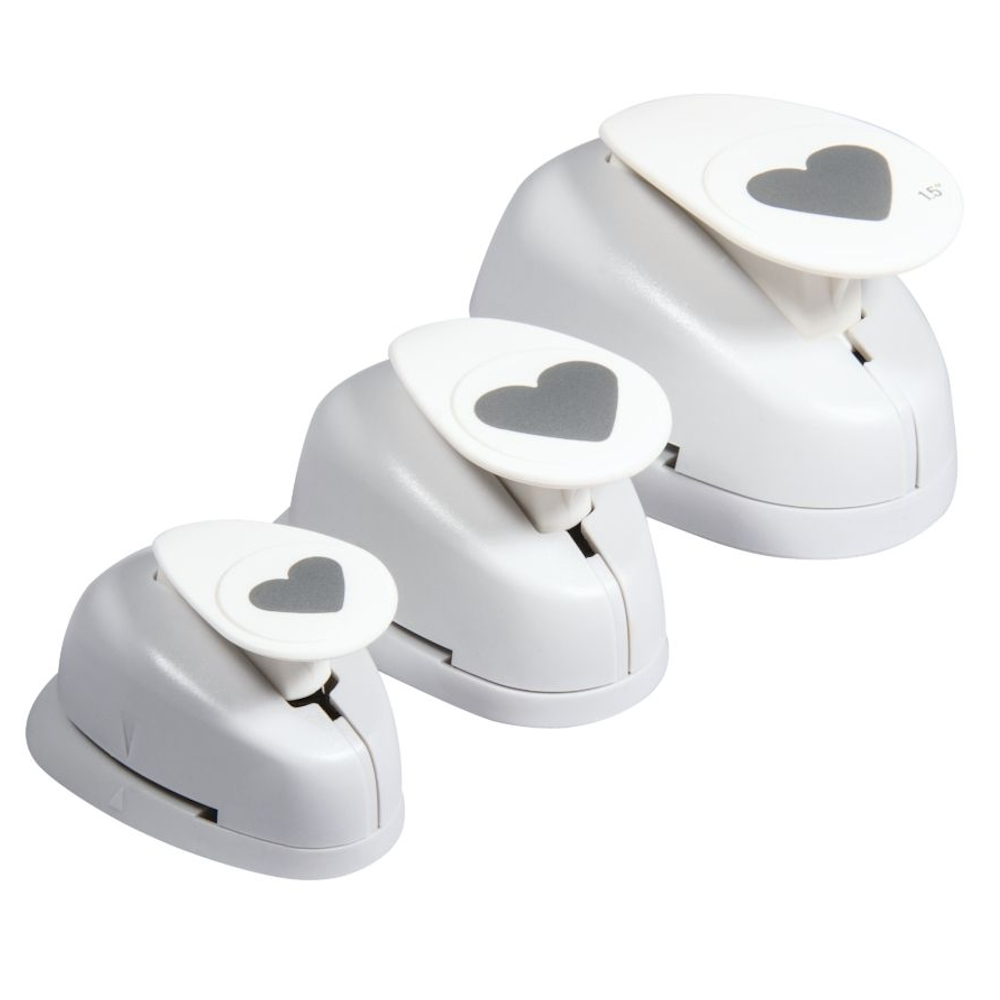 Motif punch set Hearts D 1.6cm 2.54cm 3.81cm 3 pcs. | HobbySet