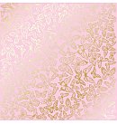 Skrapbukinga papīrs ar zelta folijas faktūru "Golden Butterflies Pink", 30x30cm, 200g/ m2, vienpusējs