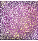 Skrapbukinga papīrs ar zelta folijas faktūru "Golden Butterflies, color Violet aquarelle", 30.5x30.5cm, 200g/ m2, vienpusējs