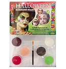 Sejas un ķermeņa krāsu komplekts "Halloween", 4 krāsas, veidošanas vasks, mākslīgās asinis, otiņa