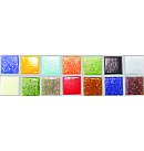 Stikla mozaīka “Joy glass”, 10x10mm, biezums 4mm, 200g (apm.290gab.), "Arlekīna" (dažādu toņu) maisījums