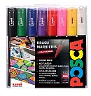 Marķieru komplekts uz ūdens bāzes "UNI Posca PC-1M", 8 krāsas STANDART LV