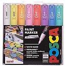 Marķieru komplekts uz ūdens bāzes "UNI Posca PC-1M", 8 krāsas PASTEL LV