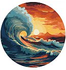 Набор для росписи по номерам "Catch the wave ©art_selena_ua", холст на круглом подрамнике, D:39см