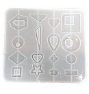 Profesionāla silikona veidne "Earrings and pendants - geometric", caurspīdīga, 16x17.5 cm, 1 gab.