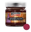 Caurspīdīga krāsa stiklam, uz šķīdinātāja bāzes, 30ml, sarkanvīna tonis, Pentart