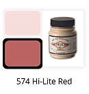 Metāliska krāsa "Lumiere" #574 audumam, ādai, kokam, papīram, 66.54 ml, Hi-Lite sarkana