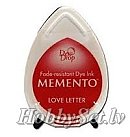 Ātri žūstošas tintes zīmogu spilventiņš "Memento Dew drops", uz ūdens bāzes, 2.5x3.5cm, sarkans "Love letter"