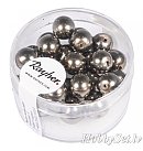 Stikla pērles "Renaissance", D:8mm, 25 gab., tumši pelēkas