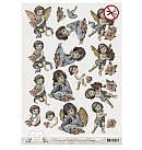 Izgrieztu motīvu loksne 3D atklātnēm "Amy Design - Brocante Christmas", A4, 1 loksne