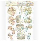 Izgrieztu motīvu loksne 3D atklātnēm "Yvonne Creations - Newborn Baby Clothes", A4, 1 loksne