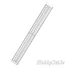 Caurspīdīgs griešanas lineāls ar metāla joslu, 30cm