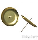 Подсвечник медный дла венков Адвента, D:80 мм, 4шт, gold, ZS