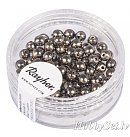 Stikla pērles "Renaissance", D:4mm, 85 gab., tumši pelēkas