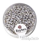 Pērlītes "Rocailles", D:2.6mm, 17g, perlamutra sudrabotas