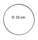 Metāla riņķis, ar pārklājumu, D:15cm, sudraba krāsā