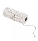 Aukla mezglošanai, D:3.7mm, apm. 280g, 70m, 80% kokvilna, 20% poliesters, balta