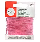 Rotaslietu tekstila kordelis, D:1mm, 20m, gaiši rozā