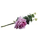 Rozes zariņš ar eikaliptu, garums 28 cm, D:9 cm, sārti violeta