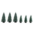 Dekoratīvas sniegotas eglītes, zaļas, H: 5cm + 7cm, 8 gab., ZS