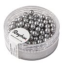 Stikla pērles "Renaissance", D:4mm, 85 gab., sudrabpelēkas