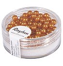 Stikla pērles "Renaissance", D:4mm, 85 gab., zeltaini dzeltenas