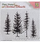 Silikona zīmogs "Christmas Silhouette: Pine trees", 96x70 cm, ZS