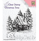 Silikona zīmogs "Christmas time: Snowy house-2", 68x80 mm, ZS