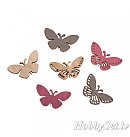 Koka dekors "Butterfly", 2.5x1.2 cm, 24 gab., 3 pasteļtoņos
