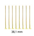 Furnitūra rotaslietām "Headpin", D:0.29mm x 38.1mm, 10 gab., zelta tonis
