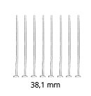 Furnitūra rotaslietām "Headpin", D:0.29mm x 38.1mm, 10 gab., sudraba tonis