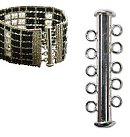 Magnētiskā aizdare rotaslietām ar 5 cilpām, 31mm, 2 gab., sudraba tonis
