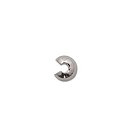 Rotaslietu nobeiguma pērlīte - vāciņš, D:4mm, 10 gab., sudraba tonis