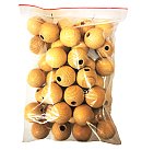 Koka bumbas D:35 mm, ar daļēji ieurbtu caurumu D:8 mm no vienas puses, 40 gab.
