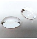 Ovāli čehu kabošoni "Crystal-Clear", 14x10mm, 2 gab.