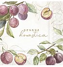 Salvetes dekupāžai "Country plums cream", 33x33cm, 2 gab.