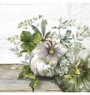 Salvetes dekupāžai "Green and white pumpkin cream", 33x33cm, 2 gab.