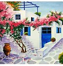 Salvetes dekupāžai "Greece Village", 33x33cm, 2 gab.