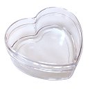 Plastikāta sirdsveida kastīte ar vāciņu, D:65mm, caurspīdīga