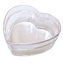 Plastikāta sirdsveida kastīte ar vāciņu, D:85mm, caurspīdīga