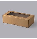Mikro-gofrēta kartona kaste ar caurspīdīgu lodziņu vākā, 320x165mm, H:93mm, brūna, Nr. 13