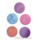 Formas-veidnes ziepju liešanai "Round decors", 5 motīvi, D:6.3-6.5cm