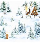 Scrapbooking paper collection "Country winter", 20x20cm, 200g/ m2, 10 double-sided sheets, ZS