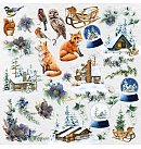 Scrapbooking paper collection "Country winter", 20x20cm, 200g/ m2, 10 double-sided sheets, ZS