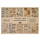 Skrapbukinga kraft-papīra kolekcija ''History and architecture'', A3 (42x29.7cm), 100g/ m2, 10 vienpusējas loksnes