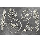 Dekoru komplekts no skaidu plātnes "Flowers and twigs" (488)