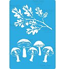 Trafarets "Mushrooms and acorns", (227), 15x20cm
