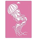 Trafarets "Jellyfish" (#220), XL izmērs, 21x30 cm