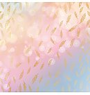Skrapbukinga papīrs ar zelta folijas faktūru "Golden Feather Bokeh effect", 30x30cm, 200g/ m2, vienpusējs